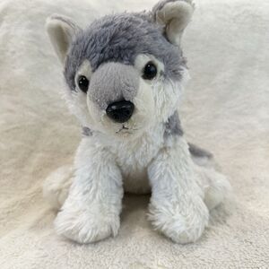 Aurora Destination Nation Grey Husky Wolf Dog Stuffed Animal 10” Plush Toy
